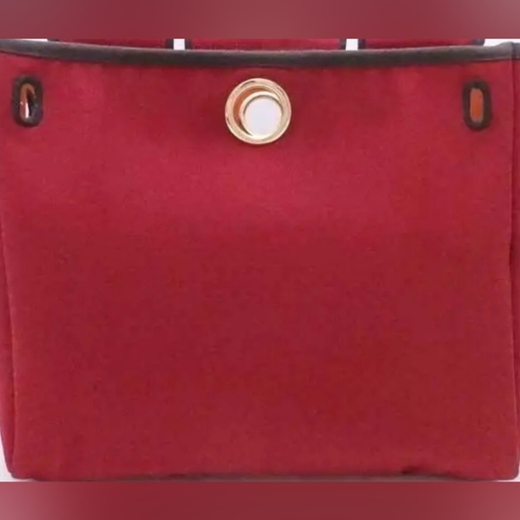 Auth HERMES Her Bag Ado PM 2-Wy Backpack Orange/Red/Dark Brown Canvas - Picture 8 of 16